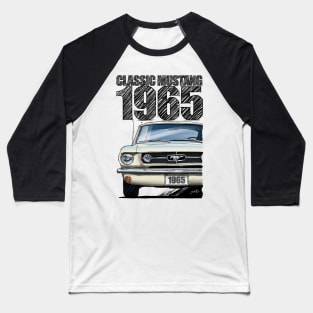 1965 Ford Mustang Wimbleton White Baseball T-Shirt